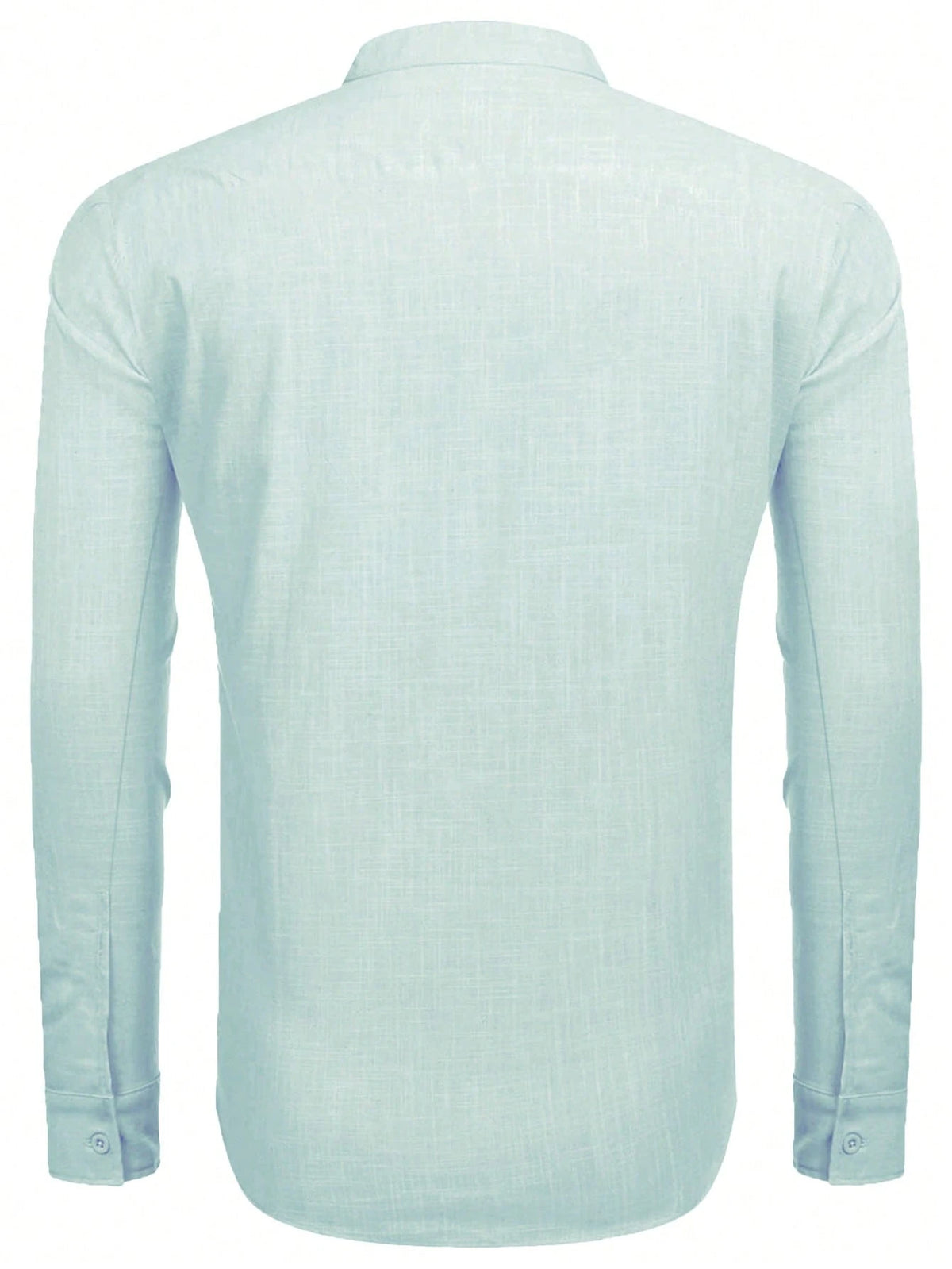 Camisa Henley Masculina Vintage Estilo Dinheiro Antigo, Cor Sólida, Manga Enrolada, Gola Padre, Meio Botão, Leve, Levemente Transparente, Versátil para Todas as Estações, Estilo Casual