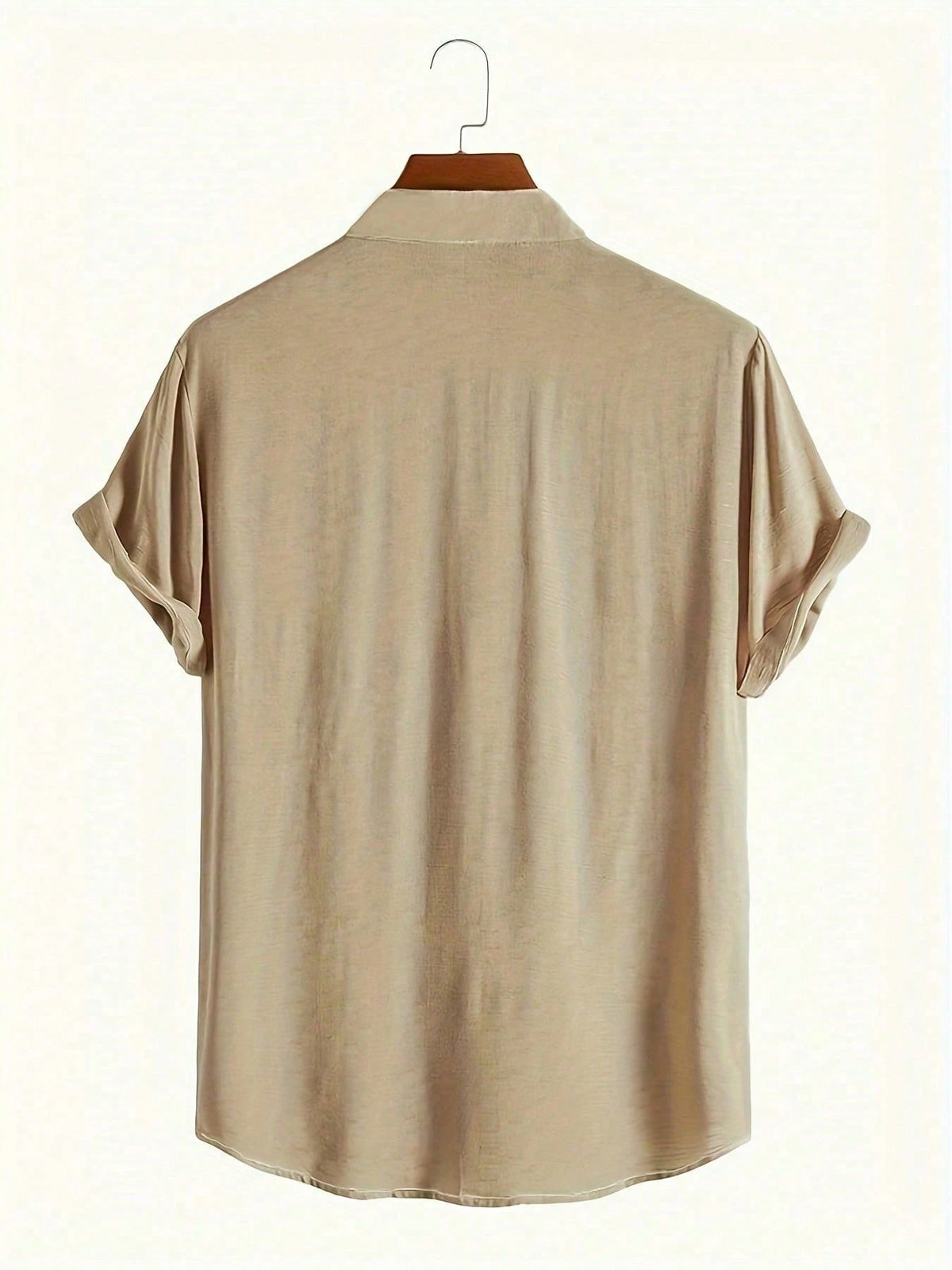 Camisa manga curta social masculina de linho com gola padre - camisa para verão - camisa fresca - moda praia Linho